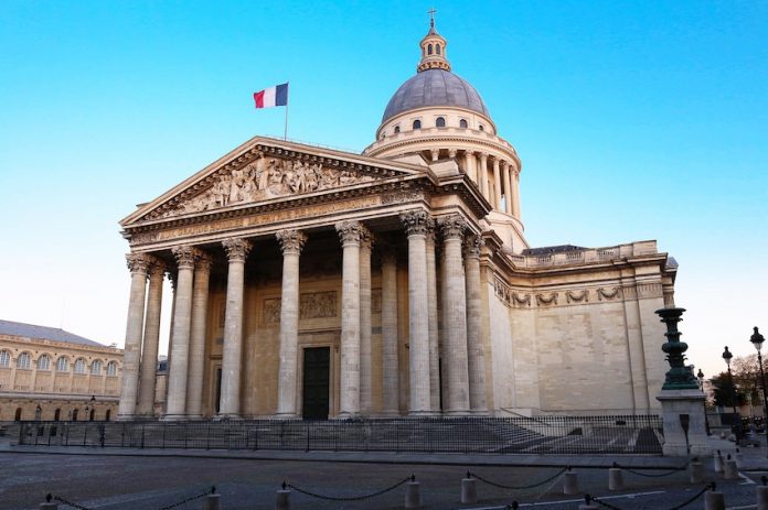 The Pantheon is a secular mausoleum , Paris, France.