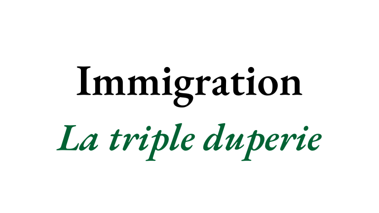 La triple duperie de l’immigration, son nom, son coût, sa dimension